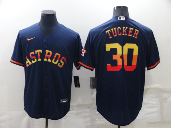 Men's Houston Astros #30 Kyle Tucker 2022 Navy Cool Base Stitched Jersey